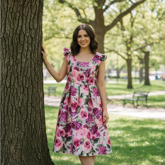 julia jordan Dresses & Skirts - Julia Jordan Floral Fit-and-Flare Midi Dress